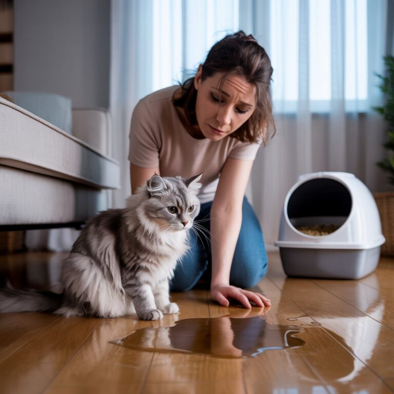 The owner is frustrated with her cat peeing outside the litter box.